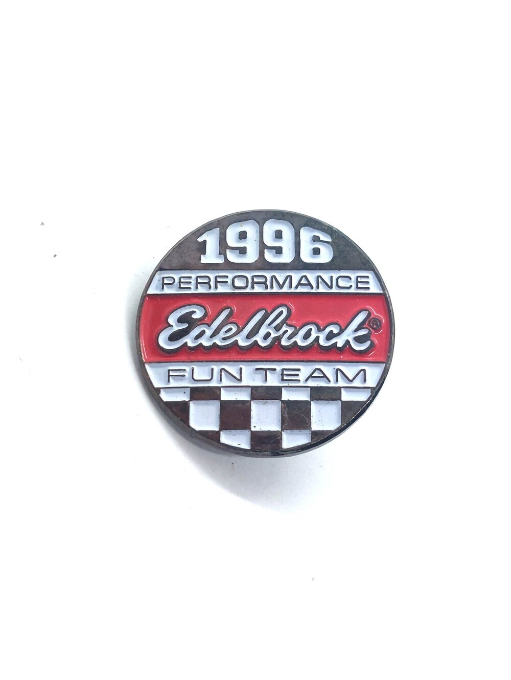 Edelbrock Performance Fun Team Pin 1996 Racing Automotive Vintage